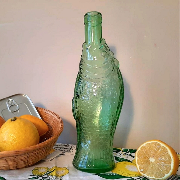 Vintage Other - 2/$15 BUNDLE DEAL •Green Vintage Glass Fish Bottle